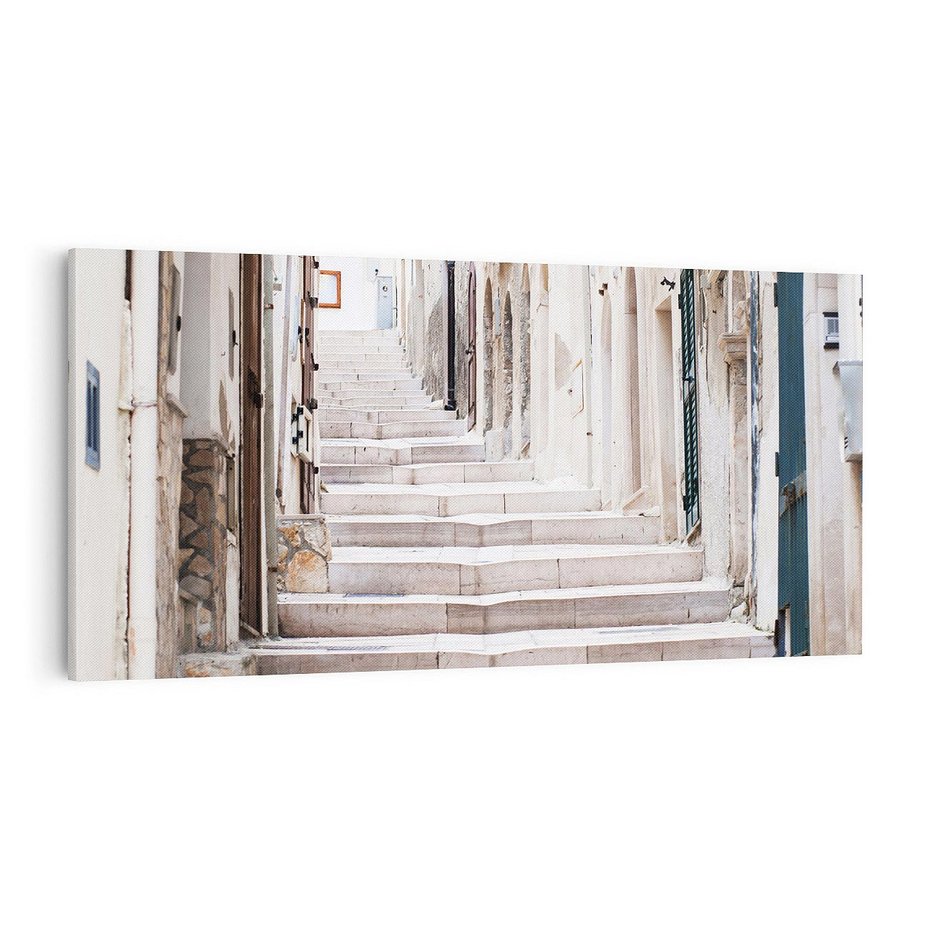 Obraz na płótnie 100x50 - Urokliwa uliczka w perspektywie - uliczka, perspektywa