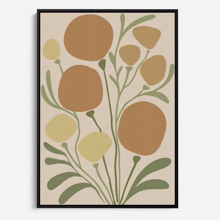 Obraz w ramie 70x100 - Uspokojenie Wśród Roślin - nowoczesny plakat, roślinność - rama czarna