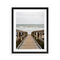 Plakat w ramie 40x50 - Morze i drewniany pomost - morze, pomost - rama czarna