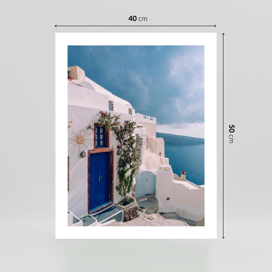 Plakat bez ramy 40x50 - Urok Greckiej Wyspy - Santorini, Grecja