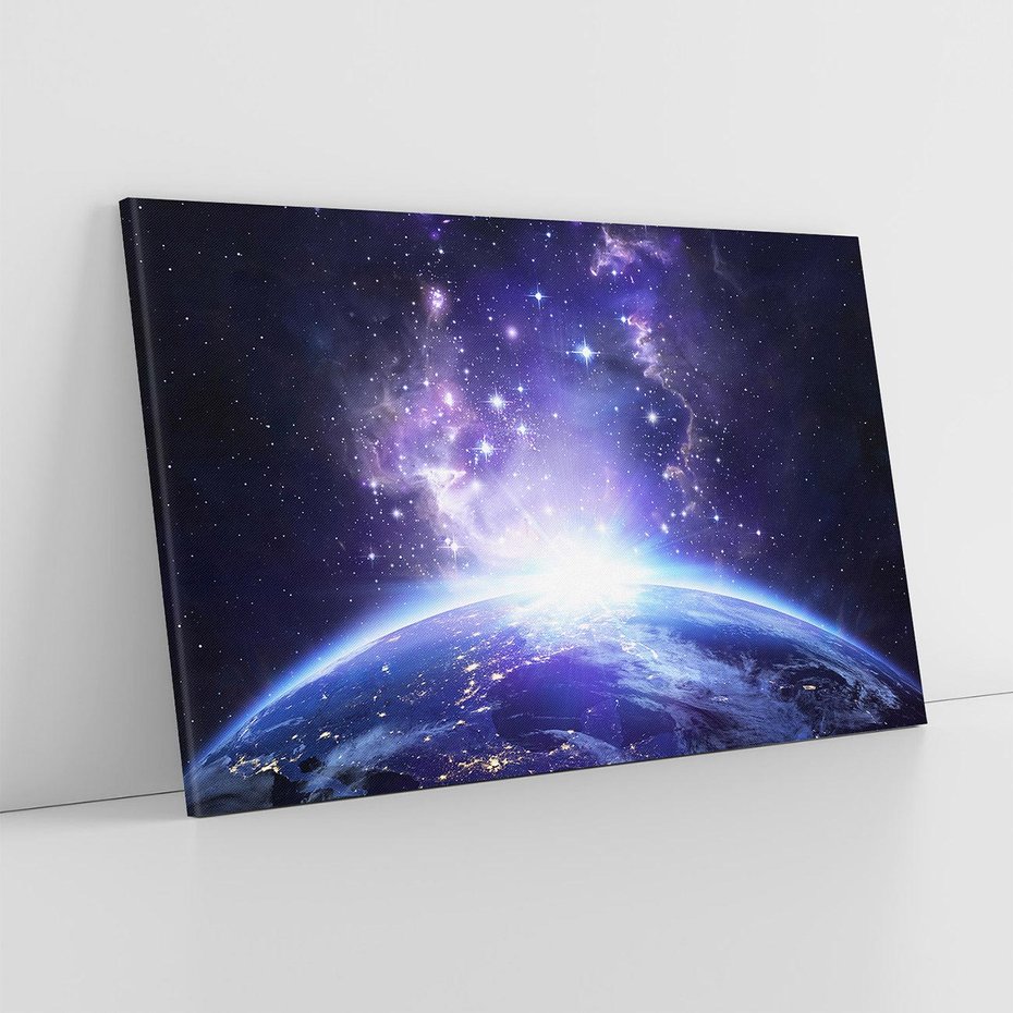 Obraz na płótnie 120x80 - Podróż w kosmiczną przestrzeń - kosmos, ziemia