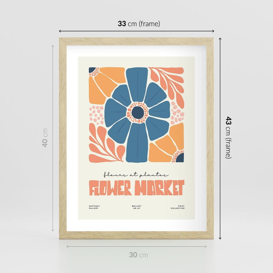 Plakat w ramie 30x40 - Rozbijające Widoki - kwiaty, nowoczesny plakat - rama drewno