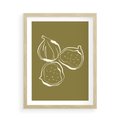 Plakat w ramie 50x70 - Podróżne Barwy - figi, minimalistyczny styl - rama drewno