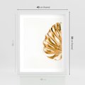 Plakat w ramie 40x50 - Przyjemność dla Oczu - złote, liście - rama biała