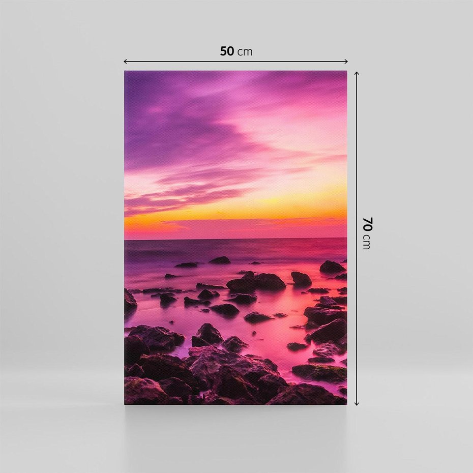 Obraz na płótnie 50x70 - Skały i plaża nad morzem - morze, plaża