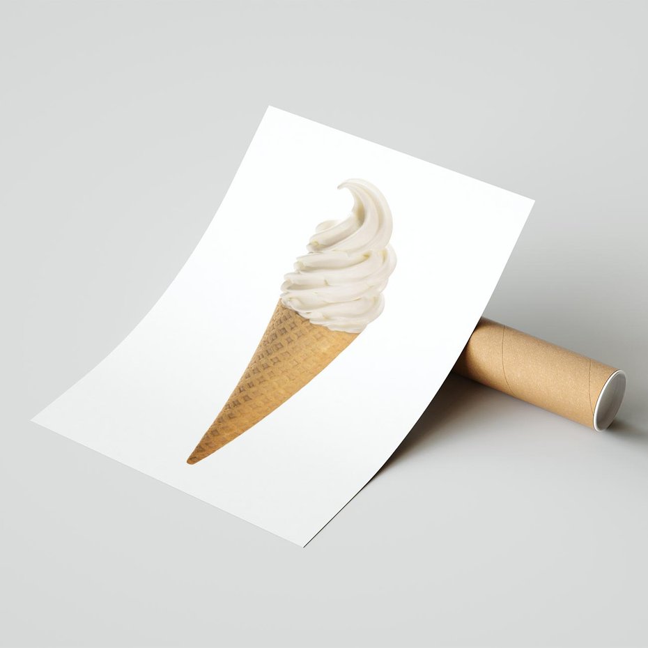 Plakat bez ramy 21x30 - Rozkoszna Chłodząca Radość - lody, lód