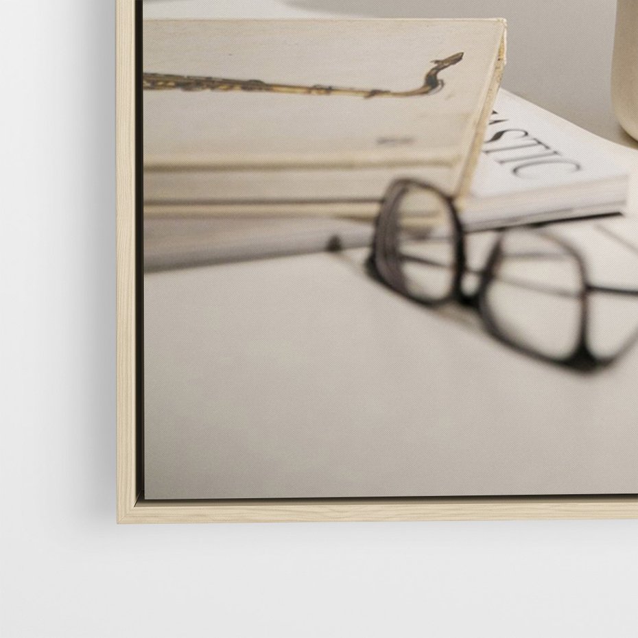 Obraz w ramie 80x120 - Eukaliptusowe liście w okularach - liście, eukaliptus - rama drewno