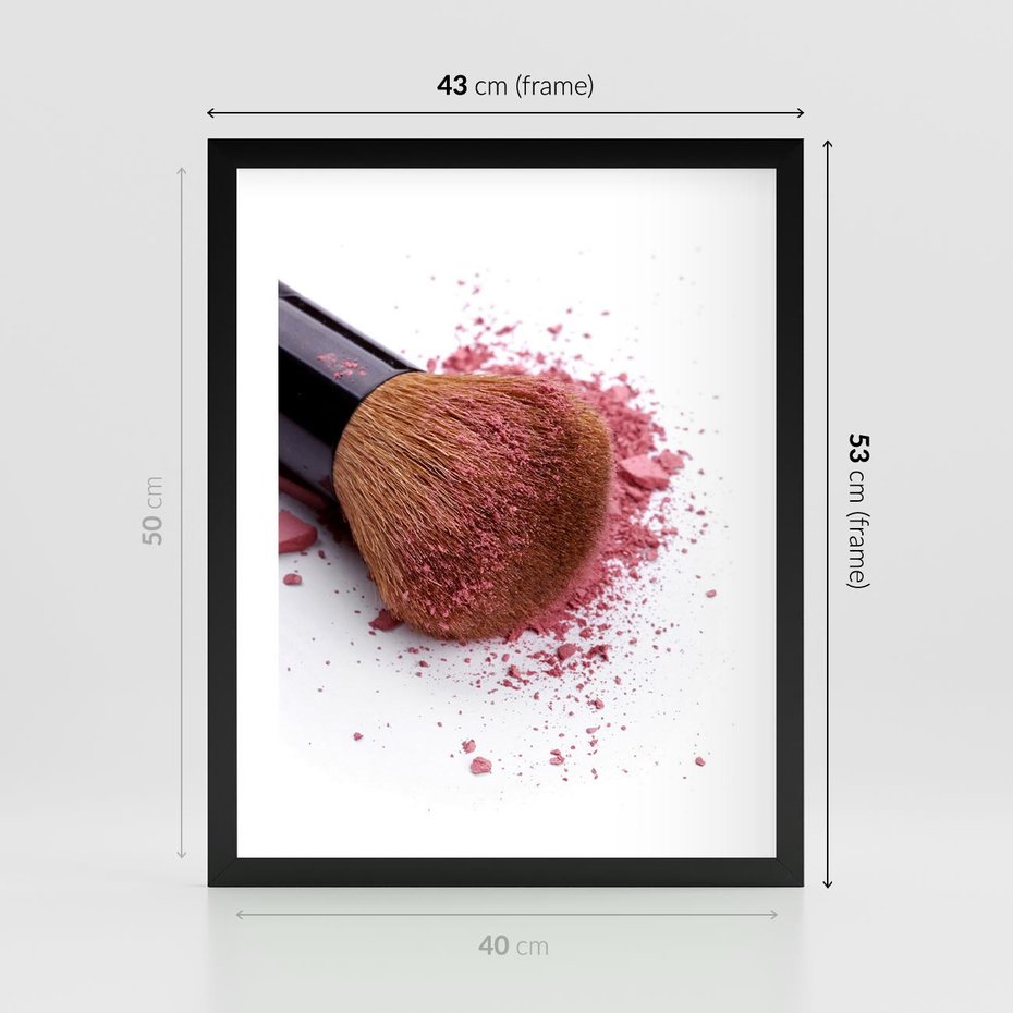 Plakat w ramie 40x50 - Makijaż w kolorze pędzla - makijaż, pędzel - rama czarna