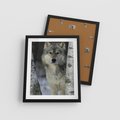 Plakat w ramie 40x50 - Wilk w Zimowym Lesie - wilk, las - rama czarna