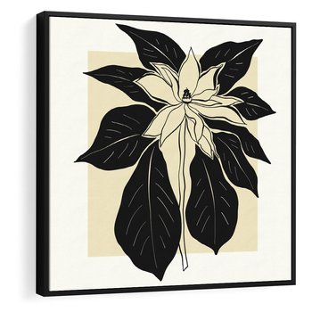 Obraz w ramie 50x50 - Melancholia przerywanych linii - wiaty, typografia - rama czarna