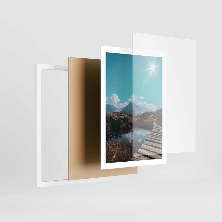 Plakat w ramie 50x70 - Inspirujący Pejzaż - ścieżka, górska - rama biała