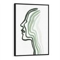 Obraz w ramie 70x100 - Zielony Profil - abstrakcja, zielony portret z profilu - rama czarna