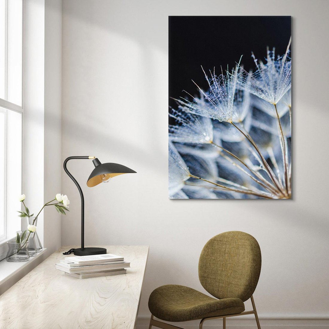 Obraz na płótnie 50x70 - Makro piękno dmuchawców - makro, dmuchawce