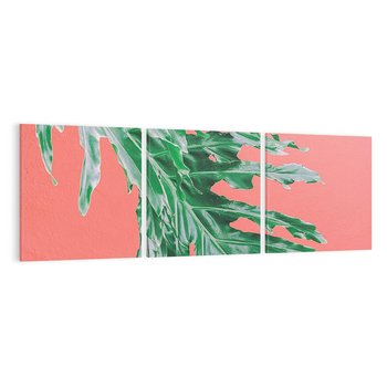 Obraz na płótnie 90x30 - Energetyczna Eksplozja Natury - liście, kolor