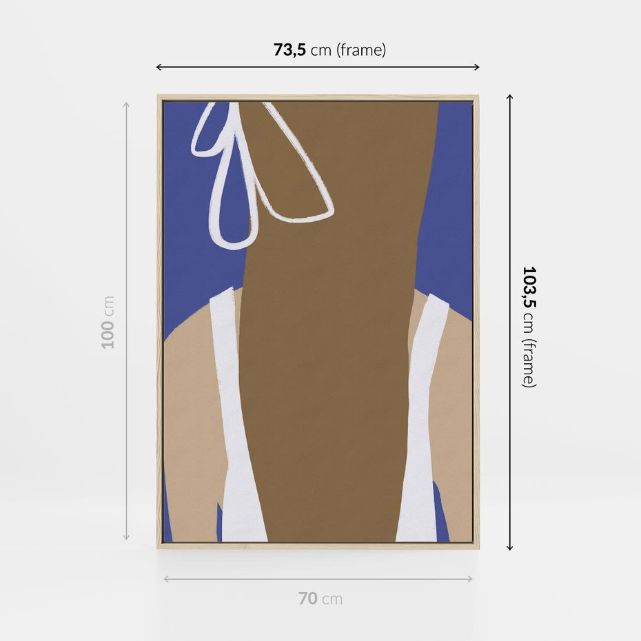 Obraz w ramie 70x100 - Kobieca Inspiracja - plakat retro, kobieta z kokardą - rama drewno