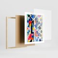 Plakat w ramie 40x50 - Księga Akwarelowych Przeniknięć - abstrakcyjny obraz, różne kolorowe kształty - rama drewno