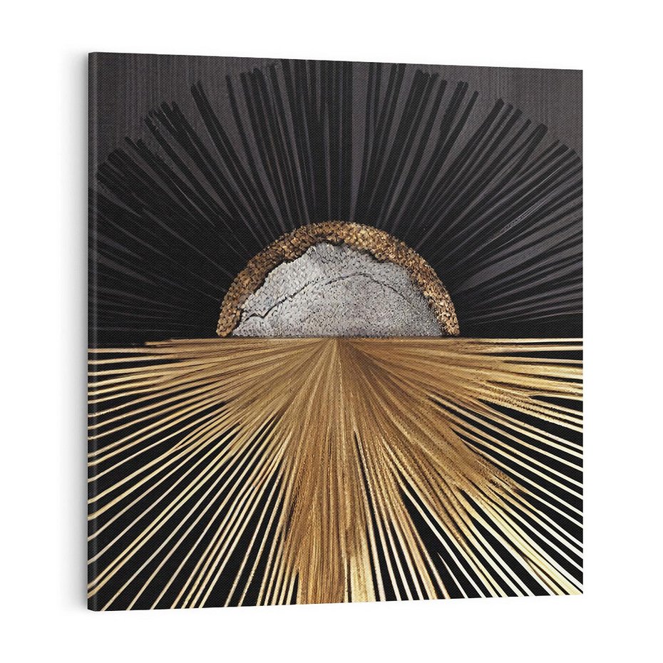 Obraz na płótnie 40x40 - Metaliczne Boho Abstrakcje - boho, słońce
