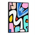 Obraz w ramie 50x70 - Komiksowe Formy - abstrakcyjne formy, komiksowy styl - rama czarna