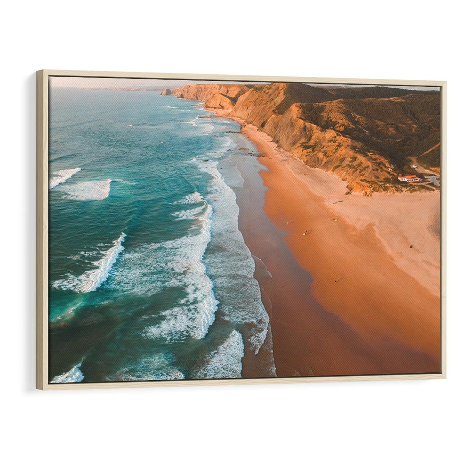 Obraz w ramie 70x50 - Z Lotu Ptaka - fotografia, plaża - rama drewno
