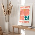 Plakat bez ramy 30x40 - Grafika Pełna Radości - wesoła grafika, uśmiechnięte kwiaty