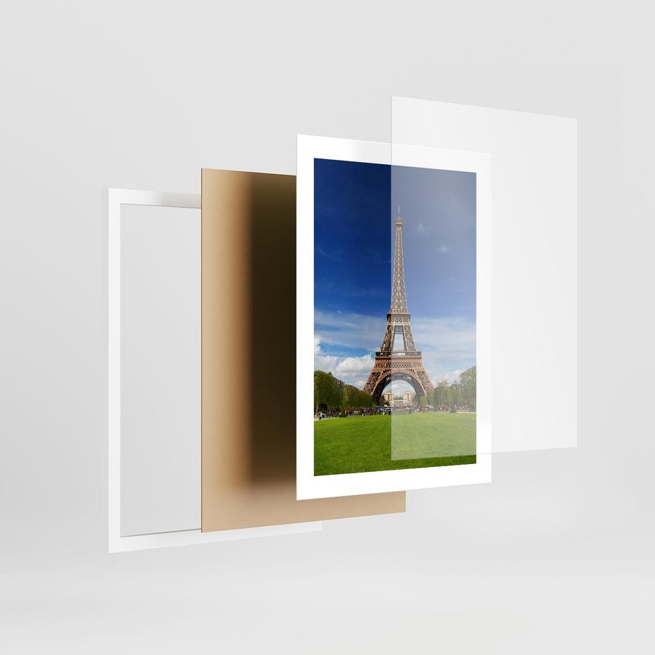 Plakat w ramie 30x40 - Eiffla: symbole Paryża - Eiffla, Paryż - rama biała
