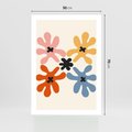 Plakat bez ramy 50x70 - Taniec Akwareli - abstrakcyjne wielokolorowe kwiaty, minimalizm