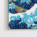 Obraz w ramie 70x50 - Wzburzone Morze - wielka fala w kaganawie, Hokusai - rama drewno