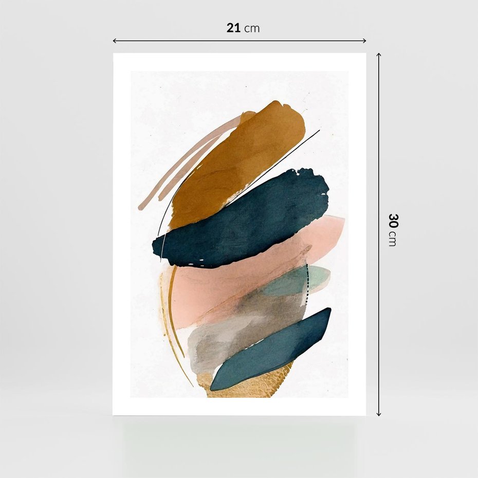 Plakat bez ramy 21x30 - Migocące Impresje Przestrzeni - abstrakcyjny obraz, kolory ciepłe