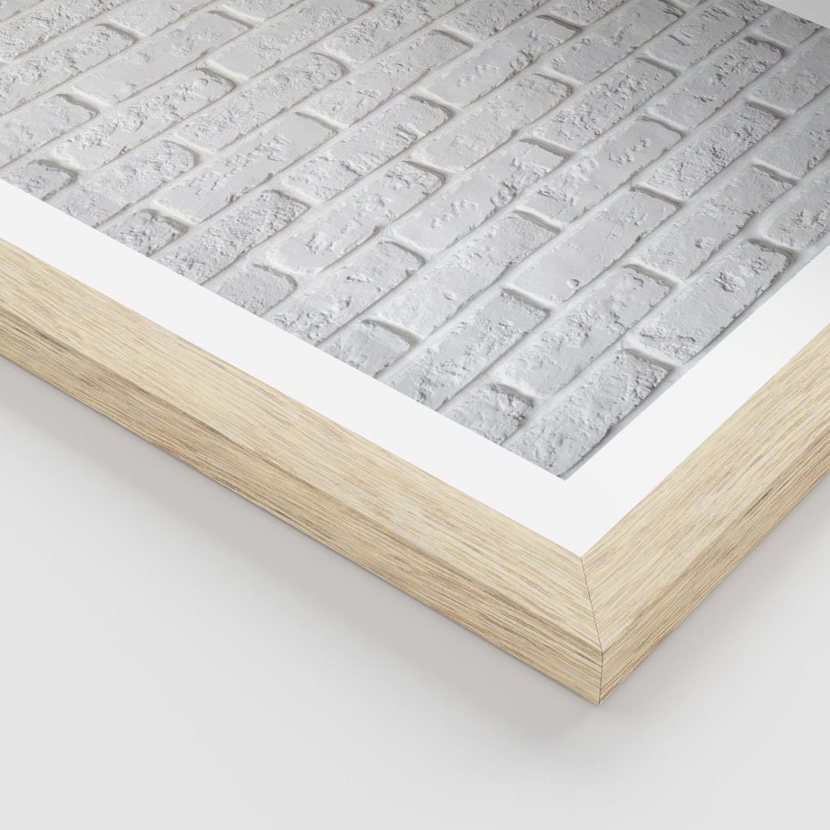 Plakat w ramie 40x50 - Wymiarowa Struktura - ściana, cegła - rama drewno