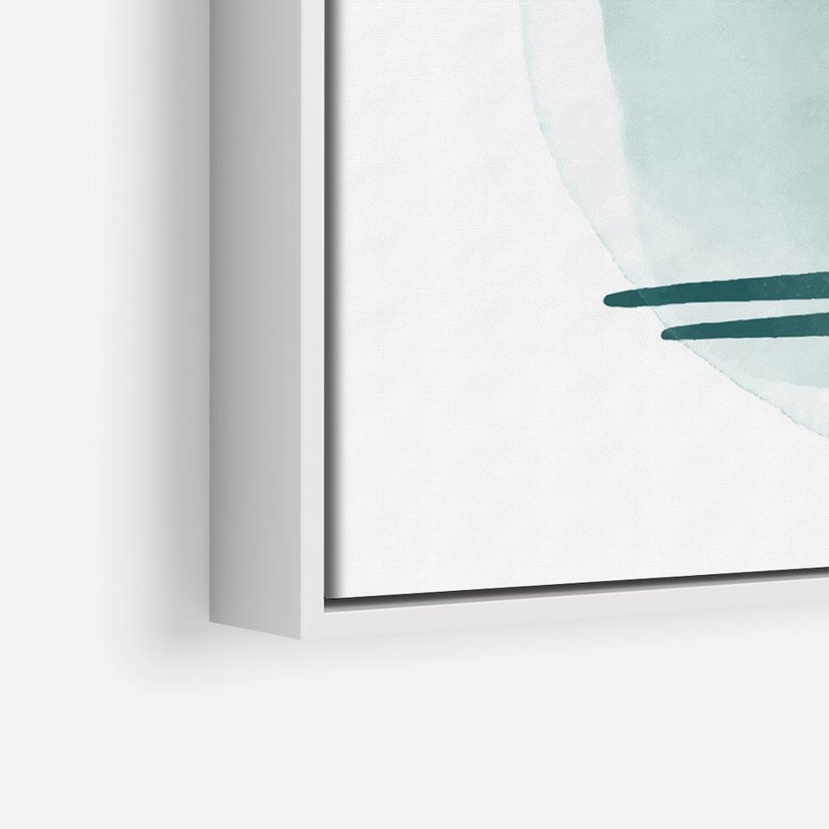 Obraz w ramie 120x80 - Turkusowy Świat - minimlizm, abstrakcja - rama biała