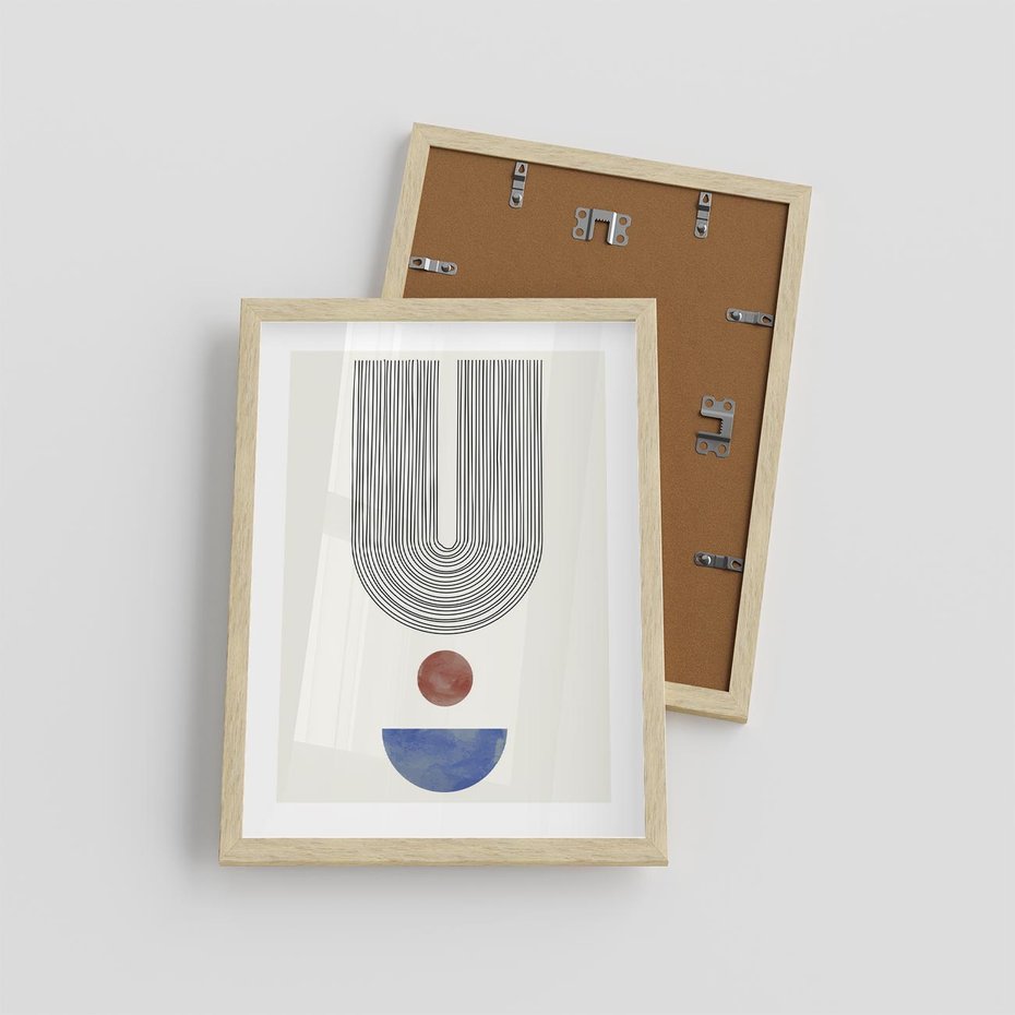 Plakat w ramie 30x40 - Rozplątane Wibracje - nowoczesny plakat, styl midcentury - rama drewno