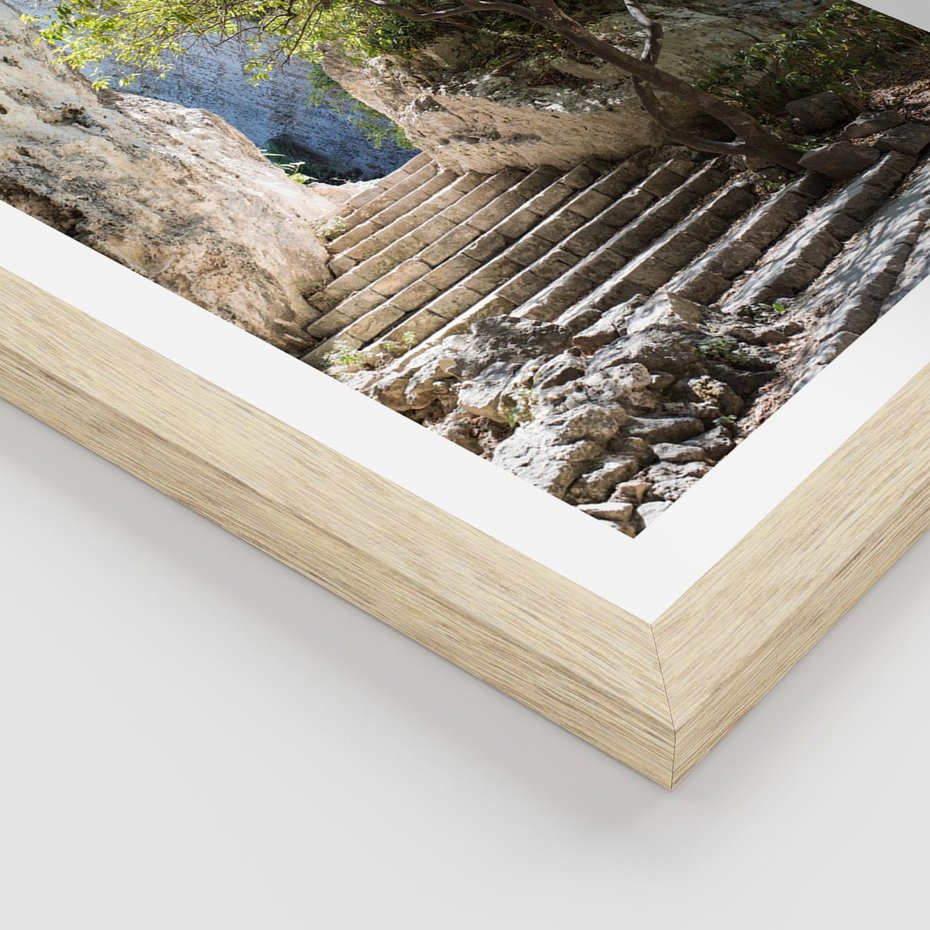 Plakat w ramie 40x50 - Krok po kroku do celu - schody, perspektywa - rama drewno