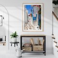Plakat w ramie 50x70 - Santorini: urok Grecji - Santorini, Grecja - rama drewno