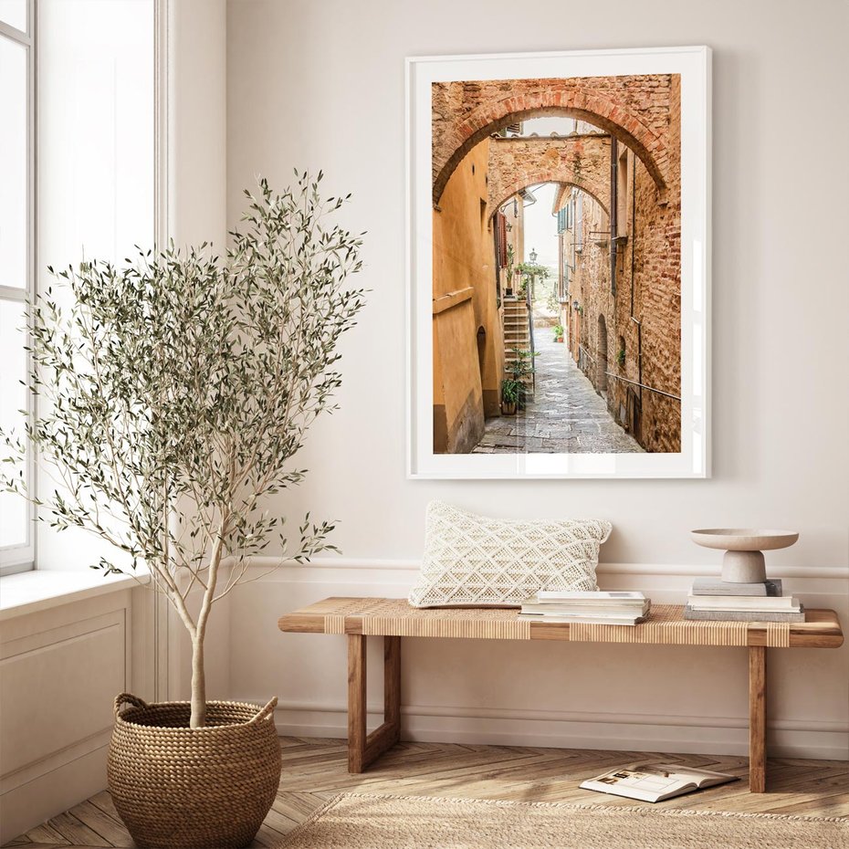 Plakat bez ramy 40x50 - Magiczna podróż w głąb miasta - uliczka, perspektywa