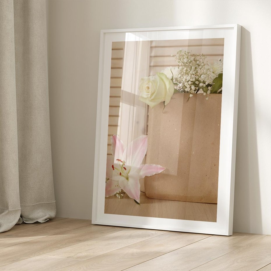 Plakat bez ramy 50x70 - Elegancja W Prostocie - kwiaty, mnimalizm