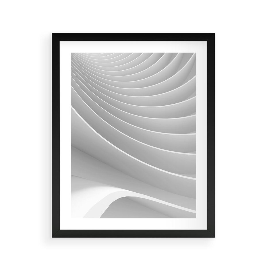 Plakat w ramie 40x50 - Geometryczna Harmonia - geometryczne, kształty - rama czarna