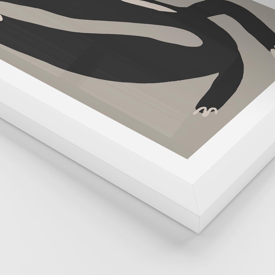 Plakat w ramie 30x40 - Strukturalne Odbicia Północy - skandynawska sztuka, lis - rama biała