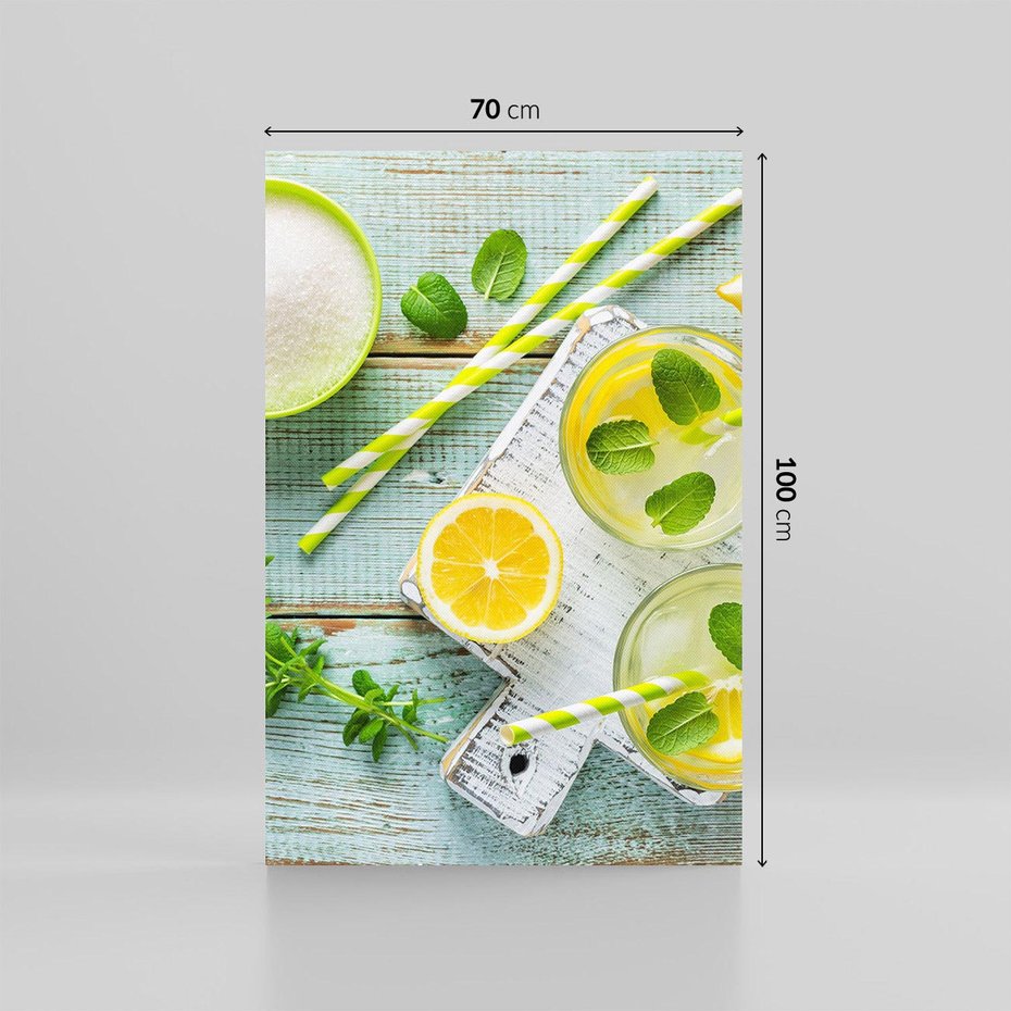 Obraz na płótnie 70x100 - Cytrynowe Orzeźwienie - cytryny, lemoniada