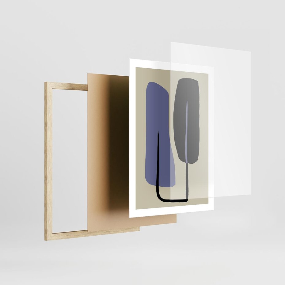 Plakat w ramie 50x70 - Harmonia Nowych Anomalii - minimalizm, boho plakat - rama drewno