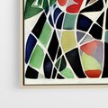 Obraz w ramie 50x70 - Taniec Plam i Kształtów - abstrakcyjny akwarelowy obraz, plamy - rama drewno
