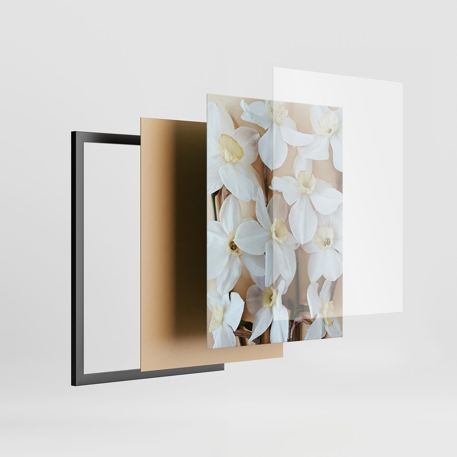 Zestaw obrazy w ramie 50x70 galeria - Kwiaty, moda, nowoczesny - rama czarna