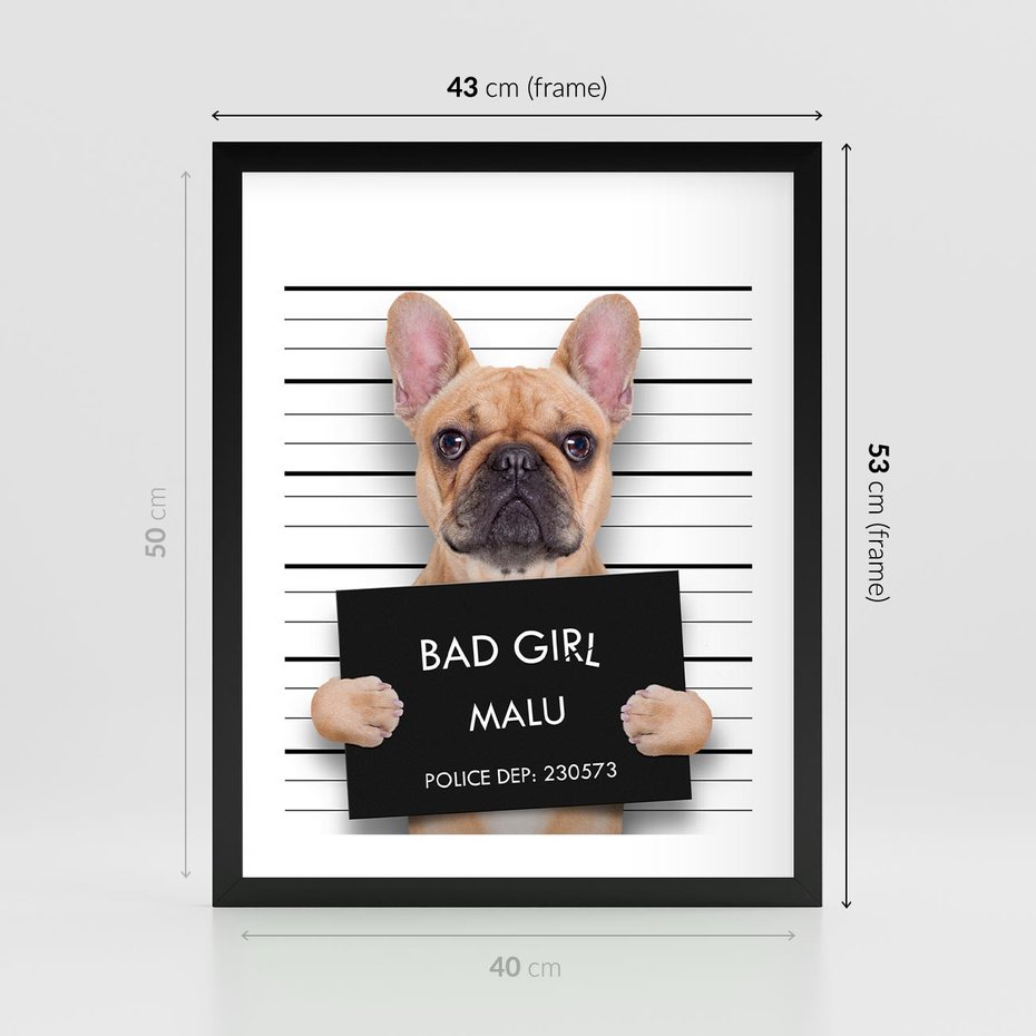 Plakat w ramie 40x50 - przyjaciel na zawsze - pies, piesek - rama czarna