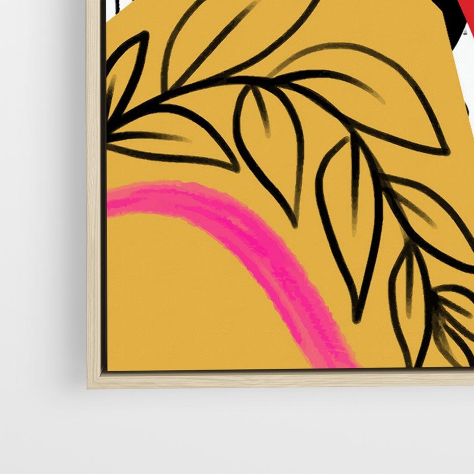 Obraz w ramie 50x50 - Wnętrza Form - abstrakcyjna kompozycja, różne tekstury - rama drewno