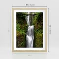 Plakat w ramie 40x50 - Siła i Urok Natury - wodospad, las - rama drewno