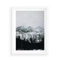Plakat w ramie 50x70 - Zimowe Uroki Gór - góry ośnieżone, krajobraz górski - rama biała