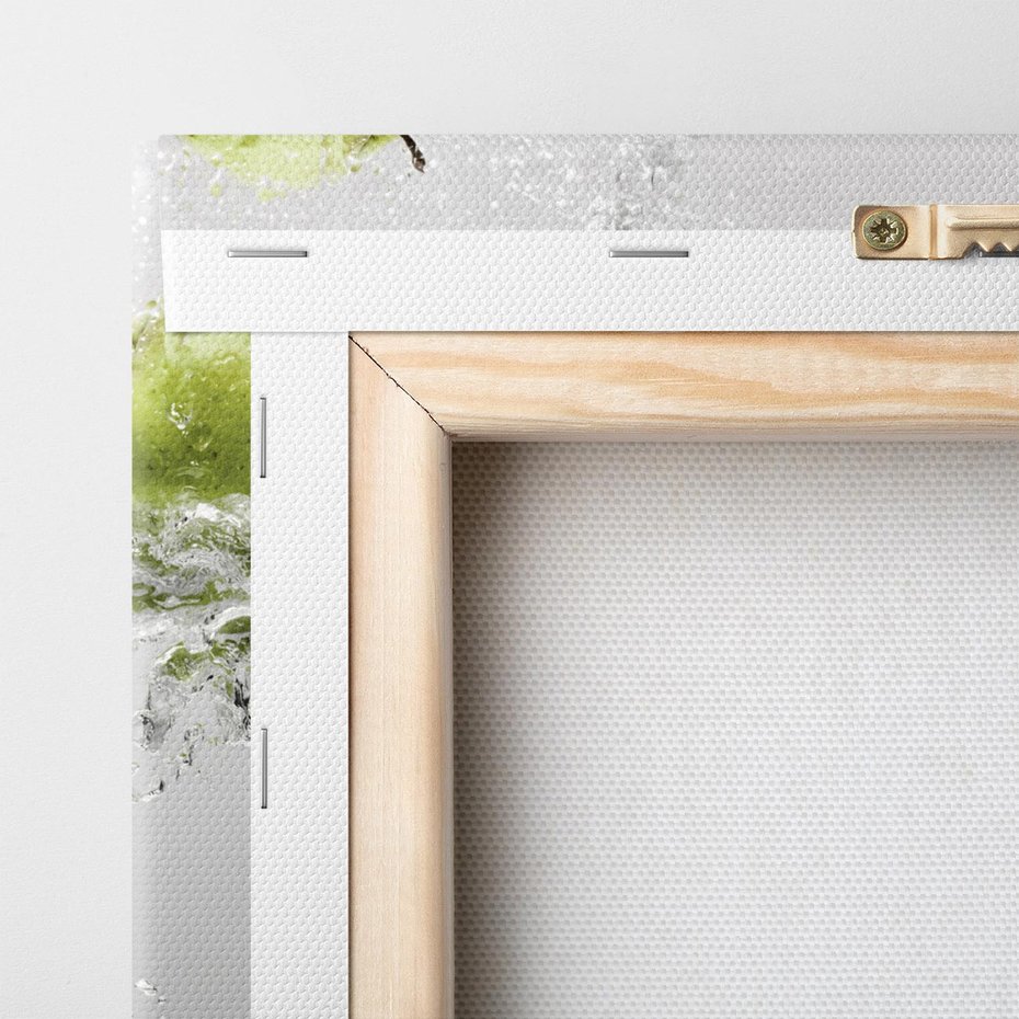 Obraz na płótnie 120x40 - Jabłka: Świeżość natury - jabłka, woda