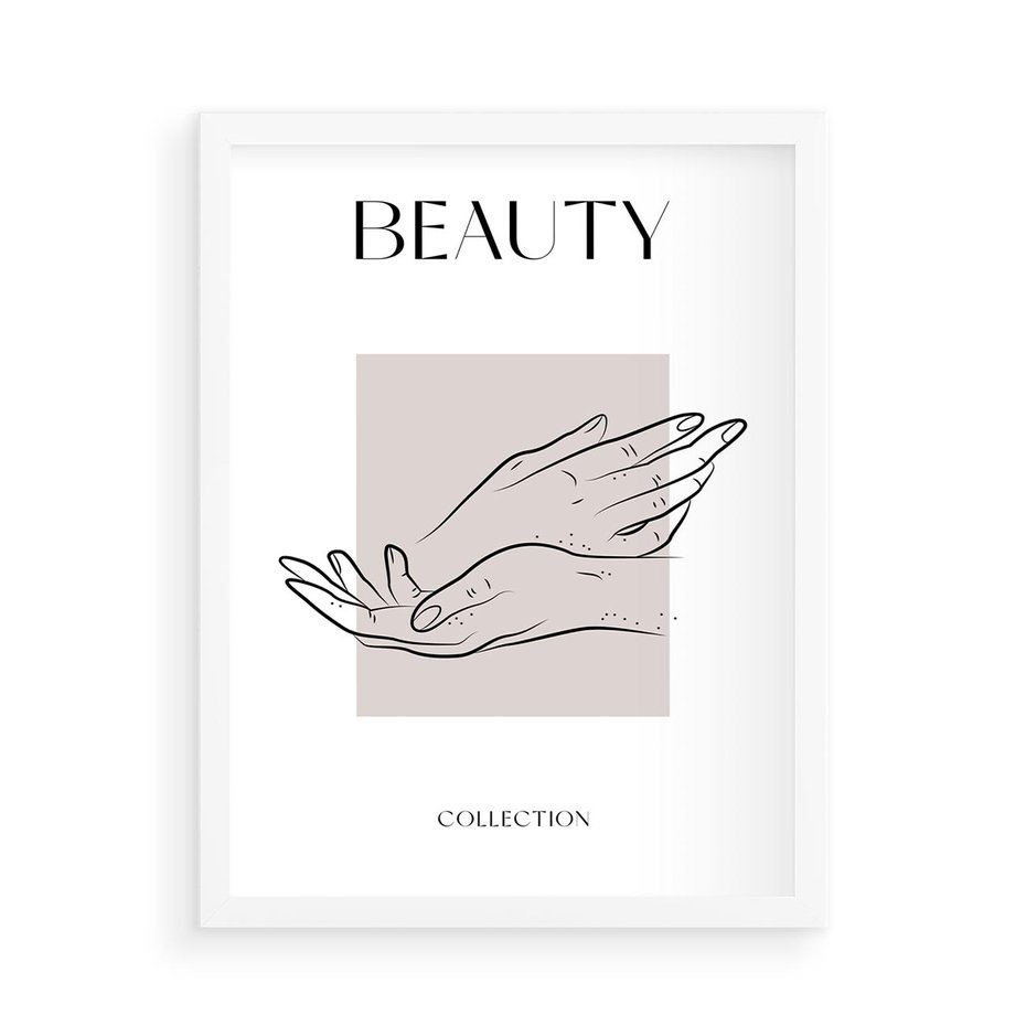 Plakat w ramie 50x70 - Wibracje Nieprzewidywalnych Form - bogo plakat, dłonie - rama biała