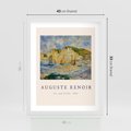 Plakat w ramie 40x50 - Plakat z Reprodukcją A. Renoira - Auguste Renoir, Morze i klify - rama biała