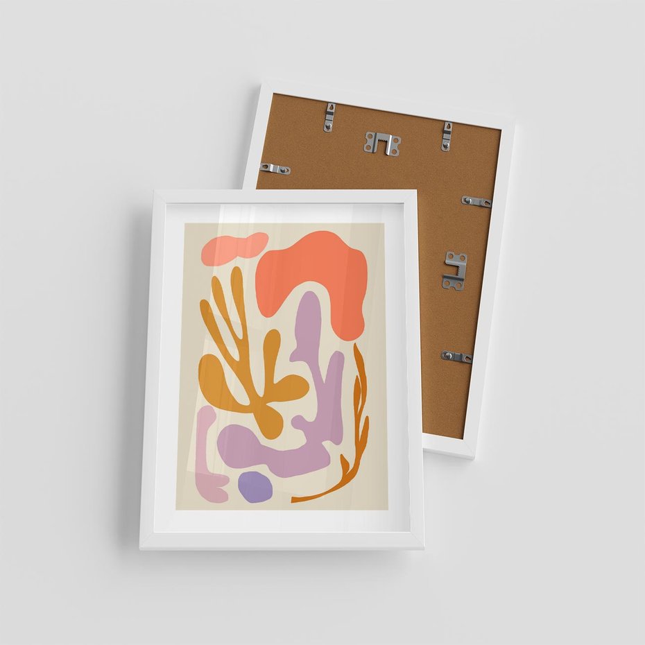 Plakat w ramie 30x40 - Ekspresjonistyczne Impulsy - abstrakcyjny obraz, pastelowe kolory - rama biała