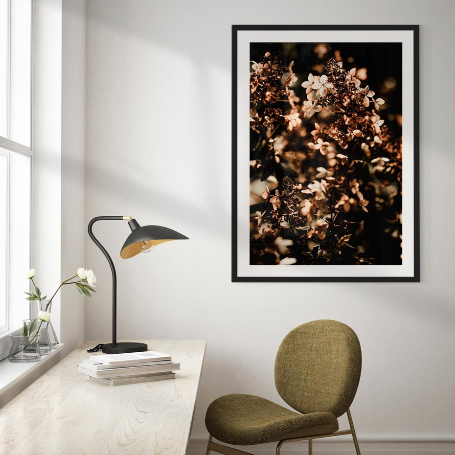 Plakat bez ramy 21x30 - Sucha Kompozycja Kwiatów - suche kwiaty hortensji